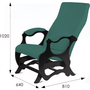 фото Мебелик кресло- маятник санторини ткань изумруд, каркас венге