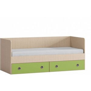 Кровать Форес Аленка 80х160 зеленый, дуб беленый - фото 1