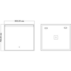 фото Зеркало mixline аллен 80х70 подсветка, сенсор (4620077042107)