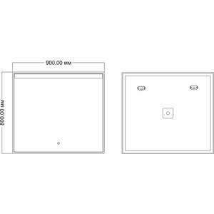 фото Зеркало mixline аллен 90х80 подсветка, сенсор (4620077041414)