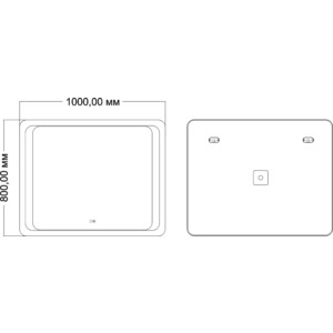 фото Зеркало mixline альберто 100х80 подсветка, сенсор, с подогревом (4620077043364)