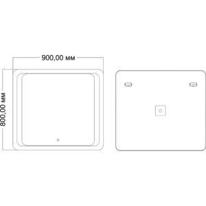 фото Зеркало mixline альберто 90х80 подсветка, сенсор (4620077040448)
