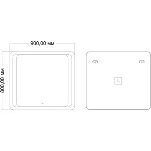 фото Зеркало mixline альберто 90х80 подсветка, сенсор, с подогревом (4620077043388)