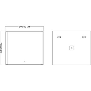 фото Зеркало mixline бон 90х80 подсветка, сенсор (4620077042091)