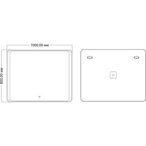 фото Зеркало mixline валерия 100х80 подсветка, сенсор (4620077041865)