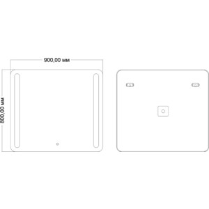 фото Зеркало mixline каллисто 90х80 подсветка, сенсор (4620077043418)