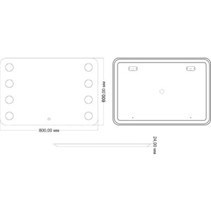 фото Зеркало mixline марко 80х60 подсветка, сенсор (4620077043678)
