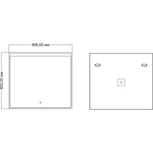 фото Зеркало mixline романо 90х80 подсветка, сенсор (4620077042152)