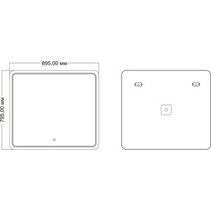 фото Зеркало mixline умберто 90х80 подсветка, сенсор (4620077040462)