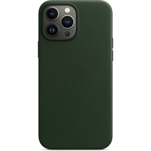 Кожаный чехол Apple MagSafe для iPhone 13 Pro Max зелёная секвойя (MM1Q3ZE/A)