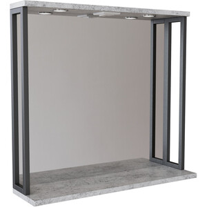 Зеркало Mixline Бруклин 80 с подсветкой, бетон (4630099745115) тубма под тв mebel ars бруклин 1 серый шифер tua3 3