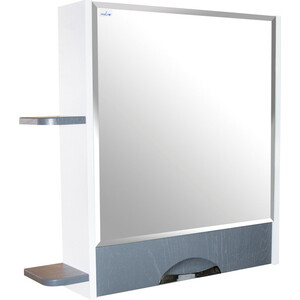 Зеркальный шкаф Mixline Байкал 70 белый/серый (4640030869626) зеркальный шкаф mixline корнер 56х68 угловой серый 4630099747911