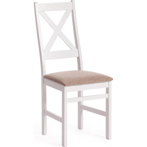 фото Стул tetchair crossman 100x41x40 white ткань бежевая (ford william 7)