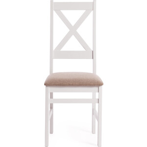 фото Стул tetchair crossman 100x41x40 white ткань бежевая (ford william 7)