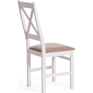 фото Стул tetchair crossman 100x41x40 white ткань бежевая (ford william 7)