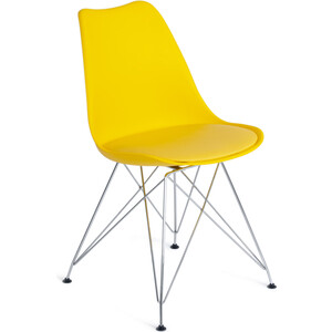 Стул TetChair Tulip iro chair(mod.EC-123) металл/пластик 54,5x48x83,5 желтый стул tetchair secret de maison tulip mod 73 дерево пластик пу красный