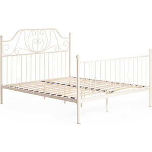 фото Кровать tetchair eric wood slat base металл 160x200 (queen bed) белый (butter white)