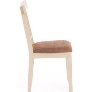 фото Стул tetchair гольфи джуниор golfi junior дерево гевея 45x51x94 ivory white ткань коричнево-золотая (1505-9)