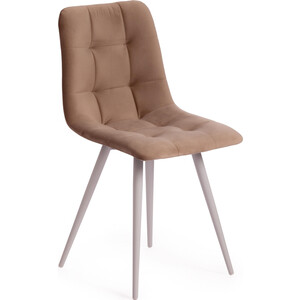 фото Стул tetchair chilly (mod. 7095) ткань / металл 45x53x88 бежевый barkhat 5 / белый