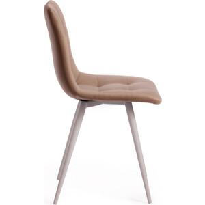 фото Стул tetchair chilly (mod. 7095) ткань / металл 45x53x88 бежевый barkhat 5 / белый