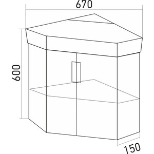 фото Тумба под раковину mixline кварц 67х45 подвесная, серая (4640030869909)