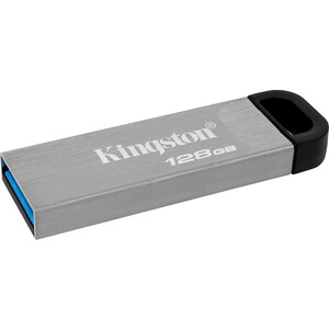Флеш Диск Kingston 128Gb DataTraveler Kyson DTKN/128GB USB3.1 серебристый/черный (DTKN/128GB) флеш диск dm fs220 usb3 2 128gb usb3 2 w100mb s r300mb s fs220 usb3 2 128gb