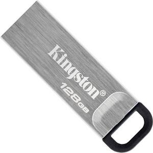 фото Флеш диск kingston 128gb datatraveler kyson dtkn/128gb usb3.1 серебристый/черный (dtkn/128gb)