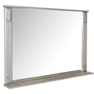 Зеркало с полкой Mixline Людвиг 105х70 белое, патина серебро (4640030867523)