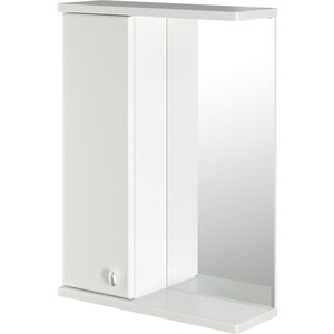 Зеркало-шкаф Mixline Норд 55х70 левый, белый (4640030867684) шкаф зеркало аврора 105 с подсветкой led домино