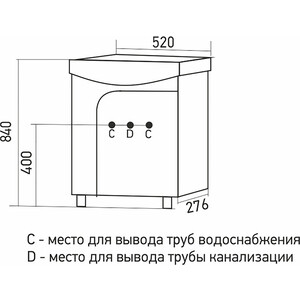 Тумба под раковину Mixline Ока 46х27 белая (4640030867455) Ока 46х27 белая (4640030867455) - фото 2