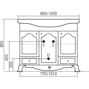 фото Тумба с раковиной mixline прованс 81х47 белый ясень (4640030869299, 4620008198941)