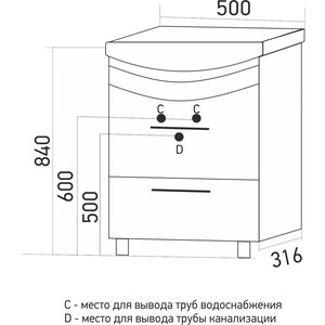 фото Тумба с раковиной mixline радуга 52х41 белая, с рисунком цветы (4640030867592, 4631111132609)