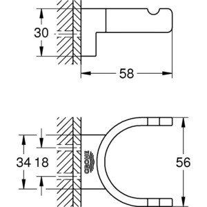 фото Крючок grohe selection двойной, темный графит (41049al0)