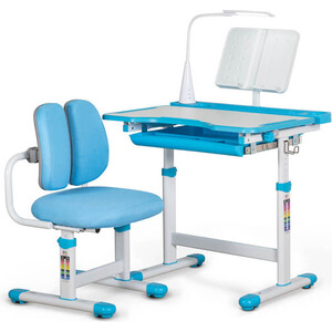 фото Комплект мебели (столик + стульчик) mealux evo bd-23 blue столешница белая/пластик голубой