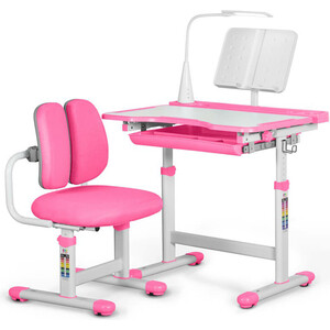 фото Комплект мебели (столик + стульчик) mealux evo bd-23 pink столешница белая/пластик розовый