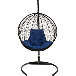 фото Подвесное кресло bigarden kokos black синяя подушка