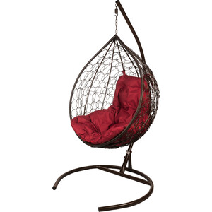 фото Подвесное кресло bigarden tropica brown бордовая подушка
