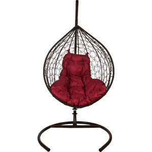 фото Подвесное кресло bigarden tropica brown бордовая подушка