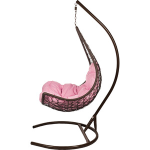 фото Подвесное кресло bigarden wind brown розовая подушка