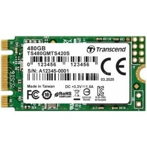 Накопитель SSD Transcend SATA III 480Gb TS480GMTS420S M.2 2242 (TS480GMTS420S) твердотельный накопитель transcend 480gb ssd 2 5 sata 6gb s tlc ts480gssd220s