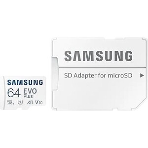 фото Флеш карта samsung microsdxc 64gb class10 samsung mb-mc64ka/ru evo plus + adapter (mb-mc64ka/ru)