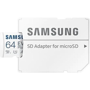 фото Флеш карта samsung microsdxc 64gb class10 samsung mb-mc64ka/ru evo plus + adapter (mb-mc64ka/ru)