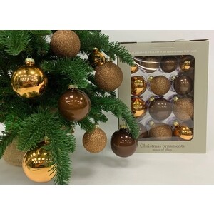 фото Набор елочных шаров house of seasons 26 шт., шоколадное суфле в коробке
