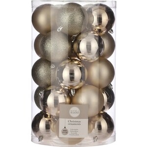 Набор елочных шаров House of Seasons d 8 см 25 шт., шампань в прозрачной упаковке - фото 1