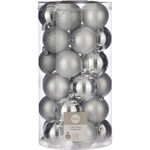 фото Набор елочных шаров house of seasons d 6 см 30 шт., серебро в прозрачной упаковке