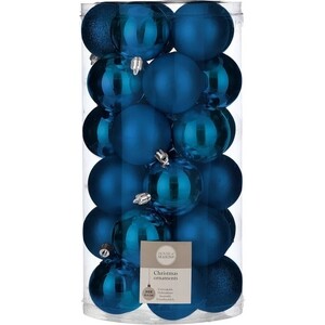 Набор елочных шаров House of Seasons d 6 см 30 шт., синий в прозрачной упаковке - фото 1