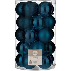 Набор елочных шаров House of Seasons d 8 см 25 шт., темно-синий в прозрачной упаковке