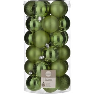 Набор елочных шаров House of Seasons d 6 см 30 шт., зеленый в прозрачной упаковке