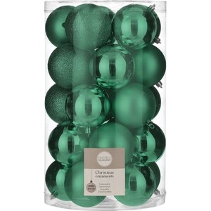 Набор елочных шаров House of Seasons d 8 см 25 шт., изумрудный в прозрачной упаковке