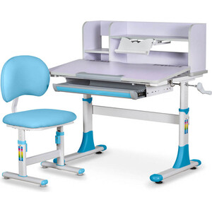 фото Комплект мебели (столик + стульчик + полка) mealux evo bd-21 bl столешница светло-лиловая/пластик голубой